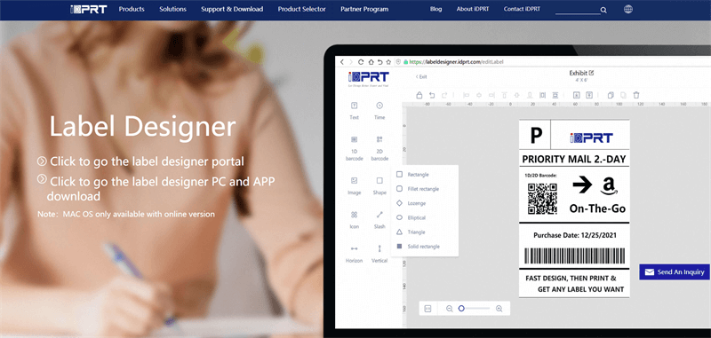 iDPRT Diseñador de etiquetas Software Interface